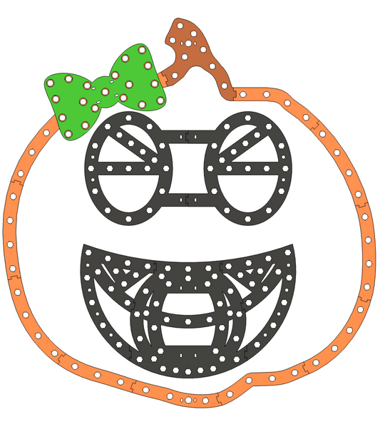 Anything Is a Singing Face Pumpkin w/ Bow Frame STL