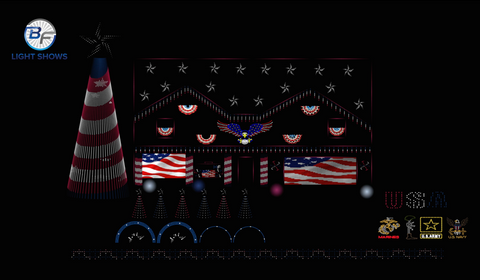 Animation - 4th of July - Flags and Fireworks