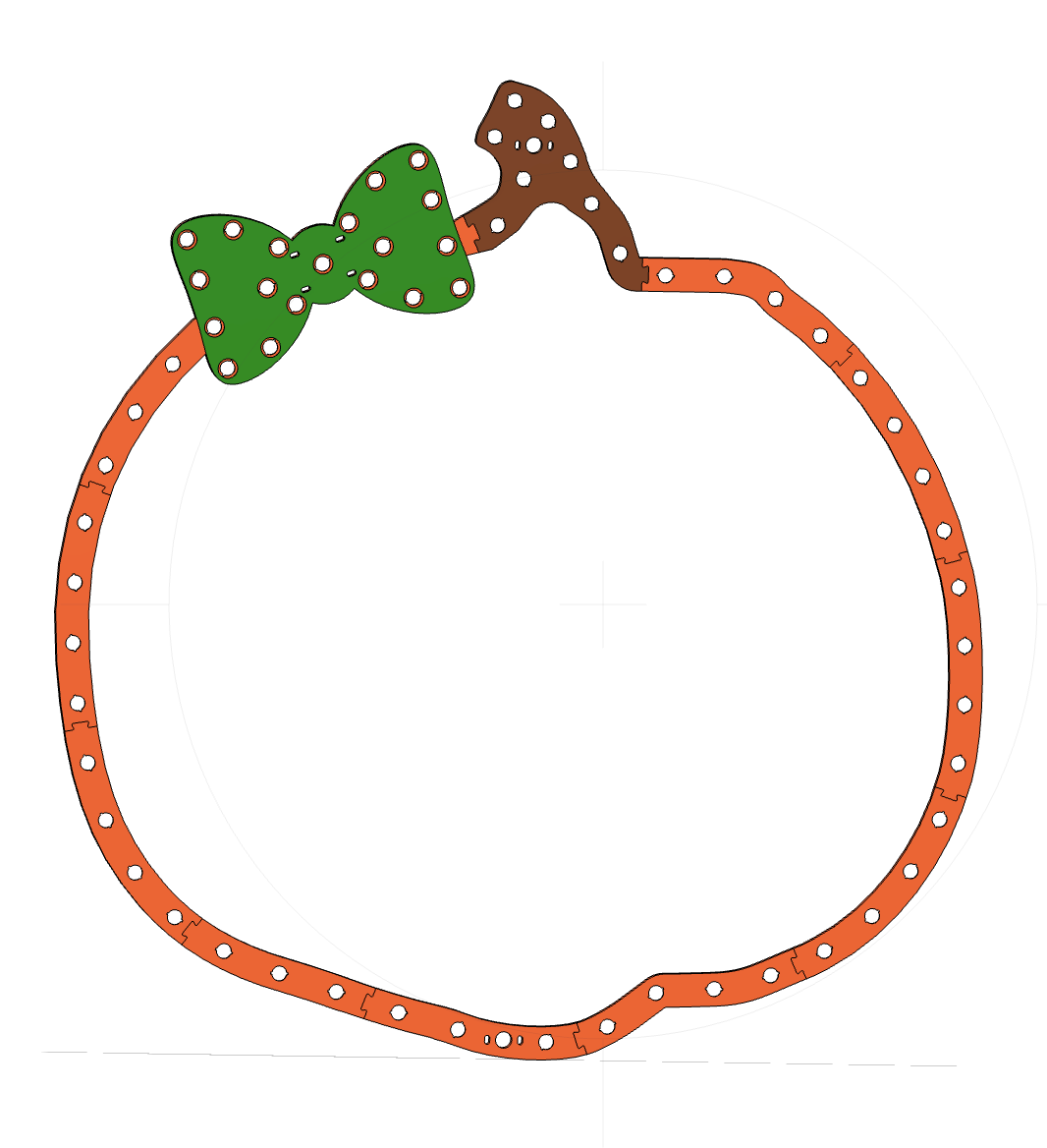 Anything Is a Singing Face Pumpkin w/ Bow Frame STL